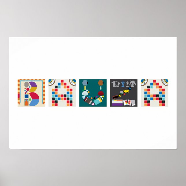 Affiche Alphabetique de Jeu de Société à 5 Lettres (Devant)