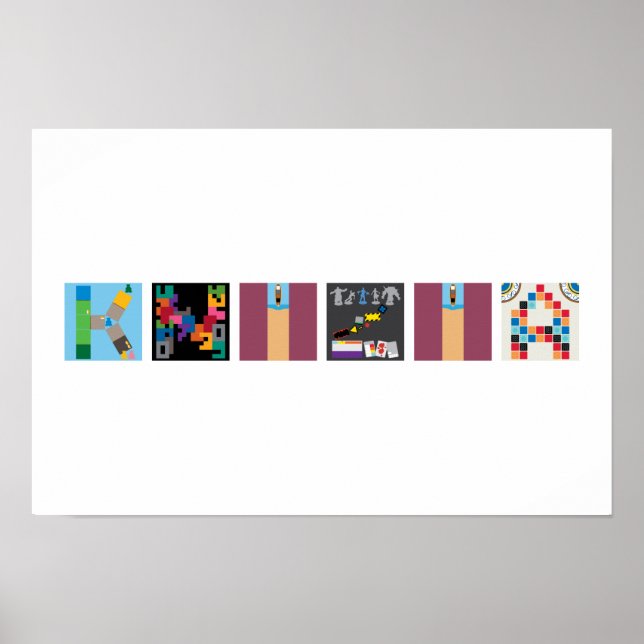 Affiche Alphabetique de Jeu de Société à 6 Lettres (Devant)