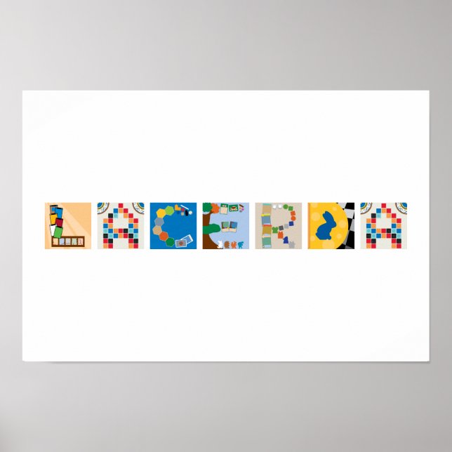 Affiche Alphabetique de Jeu de Société à 7 Lettres (Devant)