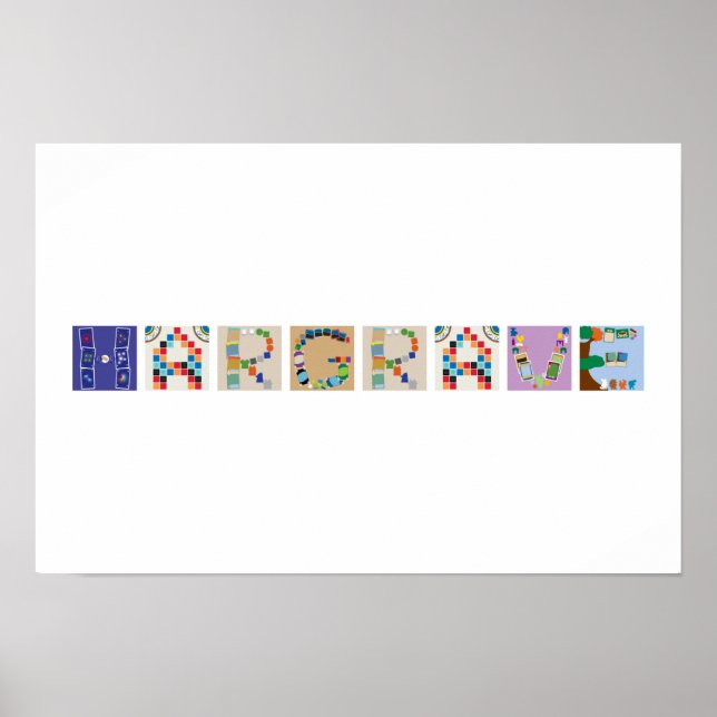 Affiche Alphabetique de Jeu de Société à 8 Lettres (Devant)