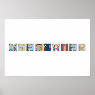 Affiche Alphabetique de Jeu de Société à 9 Lettres