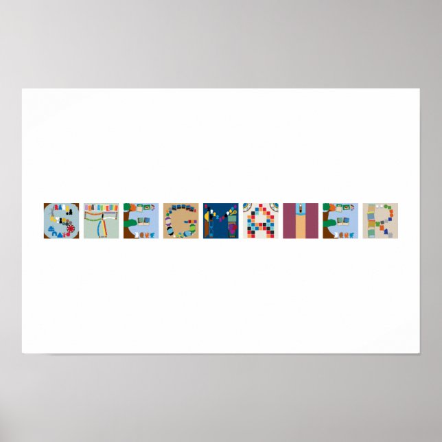 Affiche Alphabetique de Jeu de Société à 9 Lettres (Devant)