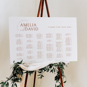 Affiche Alphabétique moderne Trouvez votre siège graphique