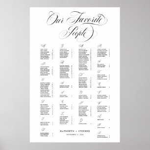 Affiche Alphabétique Nos Favoris Mariage élégant