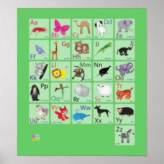 Affiche Alphabets animaux