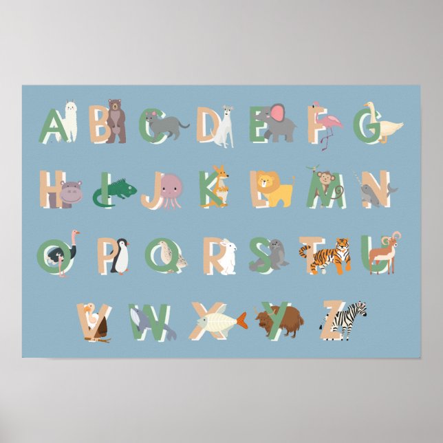 Affiche Alphabets animaux (Devant)