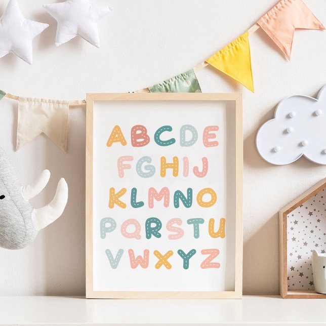 Affiche Alphabets colorés Mignonne Nourriture (Créateur téléchargé)