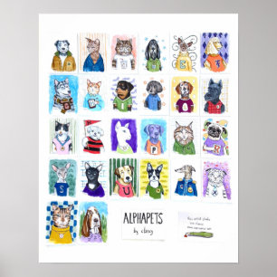 Affiche Alphapets de A à Z par Clancy