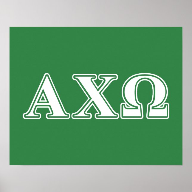 Affiche Alphi Chi Omega lettres blanche et verte (Devant)