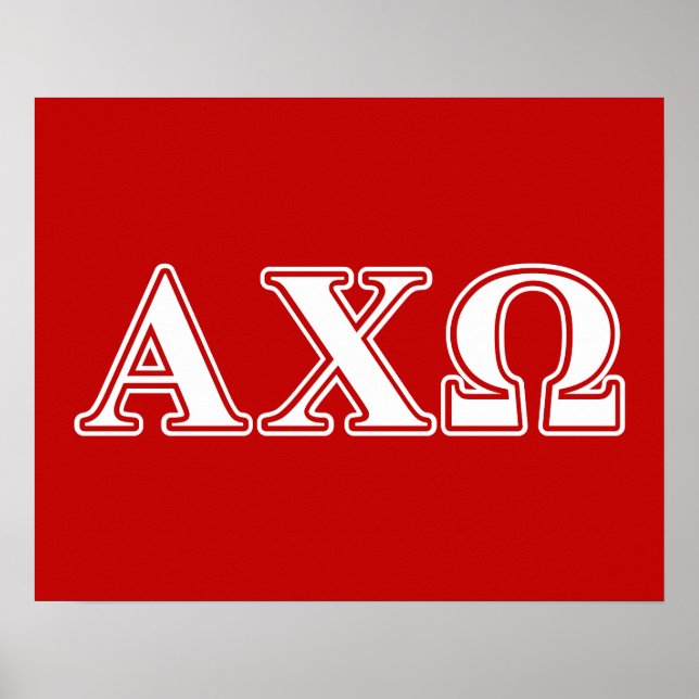 Affiche Alphi Chi Omega Lettres Blanches et Rouges (Devant)