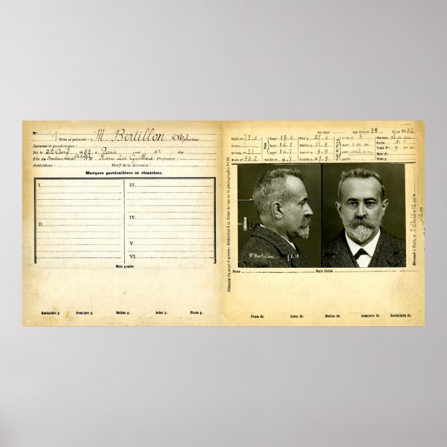Affiche Alphonse Bertillon (1893) (Devant)