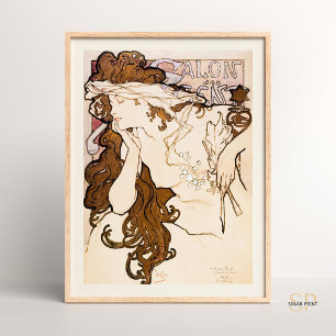 Affiche Alphonse Maria Mucha Salon Des Cent Art Vintage