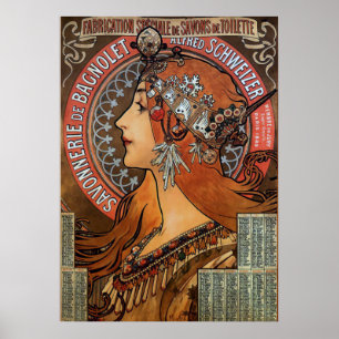 Affiche Alphonse Maria Mucha - Savonnerie De Bagnolet