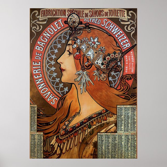Affiche Alphonse Maria Mucha - Savonnerie De Bagnolet (Devant)