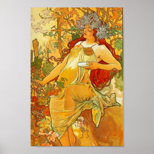 Affiche Alphonse Mucha Art Nouveau Automne