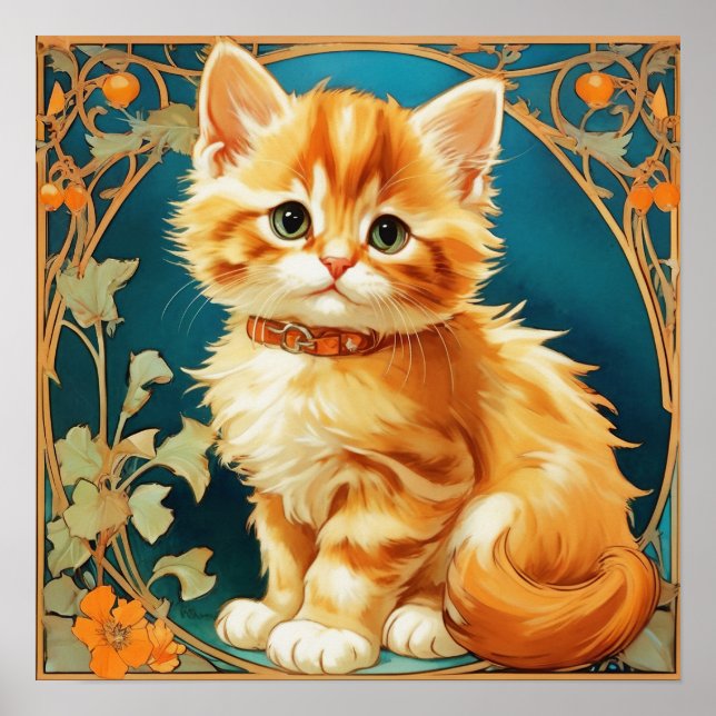 Affiche Alphonse Mucha Art Nouveau Chat (Devant)