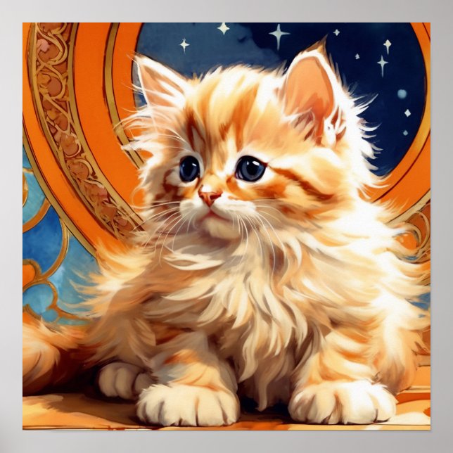 Affiche Alphonse Mucha Art Nouveau Chat orange (Devant)