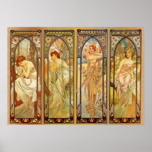 Affiche Alphonse Mucha Art Nouveau Femme Éblouissante #31