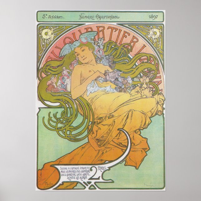 Affiche Alphonse Mucha - Au Quartier Latin Imprimer (Devant)
