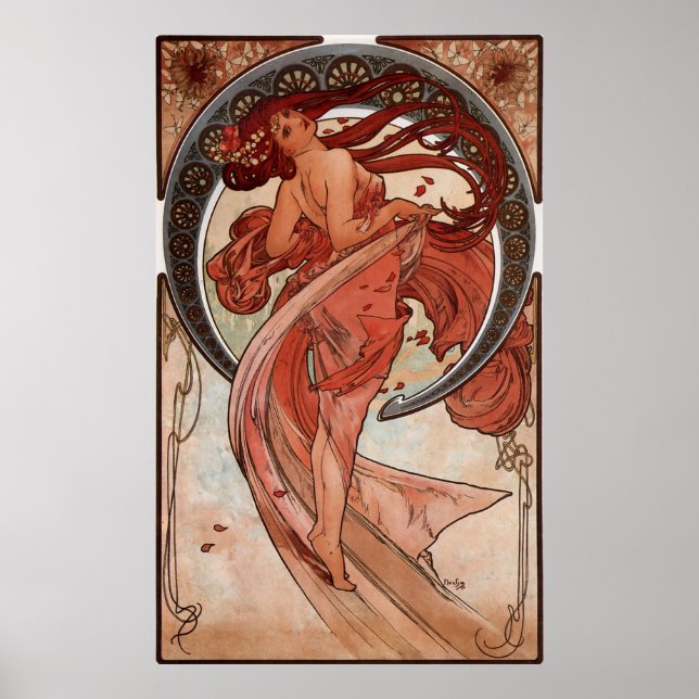 Affiche Alphonse Mucha, Danse. (Devant)