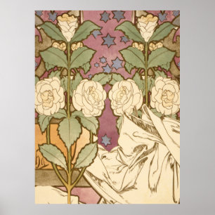 Affiche Alphonse Mucha Étoiles Élégantes Art Nouveau Camél