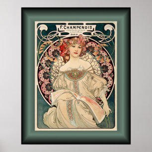 Affiche Alphonse Mucha ~ F. Champenois Imprimeur Editeur ~