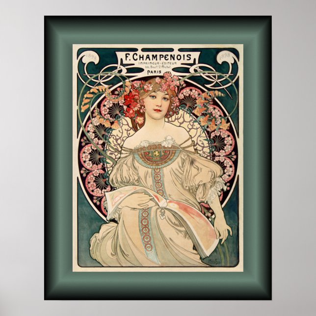 Affiche Alphonse Mucha ~ F. Champenois Imprimeur Editeur ~ (Devant)