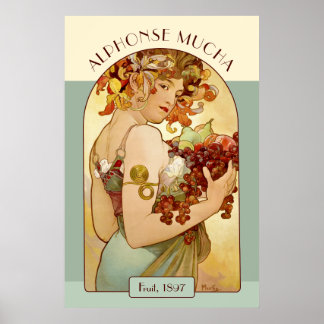 Affiche Alphonse Mucha Fruit Cuisine / Entreprise prospère