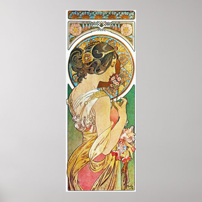 Affiche Alphonse Mucha. La Primevere/Polyanthus, 1899 (Devant)