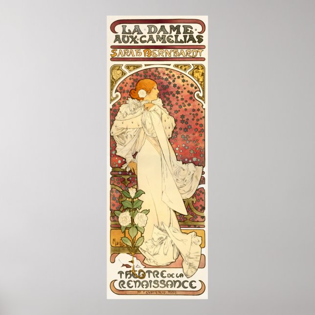 Affiche Alphonse Mucha Lady of the Camelias (Devant)