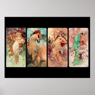 Affiche Alphonse Mucha, Les Quatre Saisons (1896)