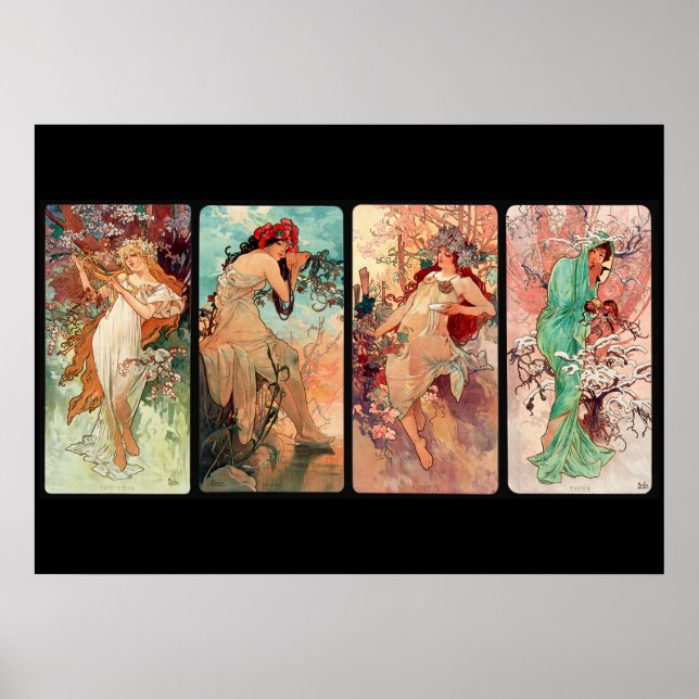 Affiche Alphonse Mucha, Les Quatre Saisons (1896)  (Devant)