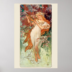 Affiche Alphonse Mucha, Les Saisons (1896) Printemps