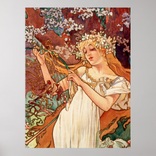 Affiche Alphonse Mucha, Les Saisons (1896) Printemps