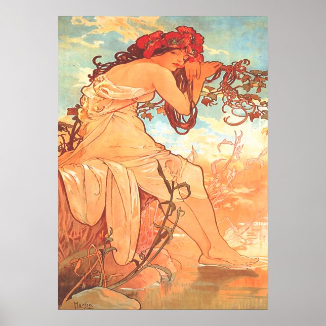 Affiche Alphonse Mucha - L'Été - Les Saisons (Devant)