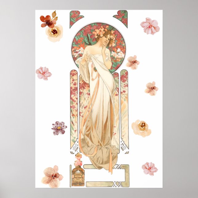 Affiche Alphonse Mucha - Lithographie de l'essence de Sylv (Devant)