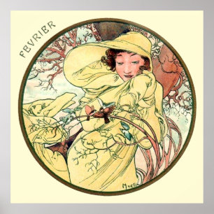 Affiche Alphonse Mucha Mois De Février