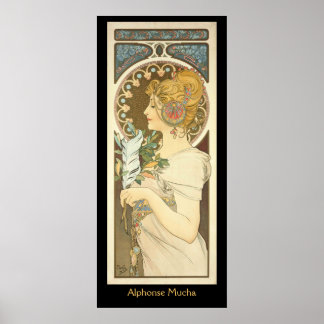 Affiche Alphonse Mucha Peinture sur noir
