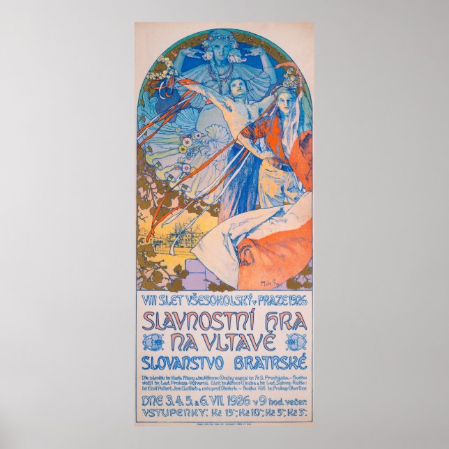 Affiche Alphonse Mucha pour Sokol Festival (1926) (Devant)