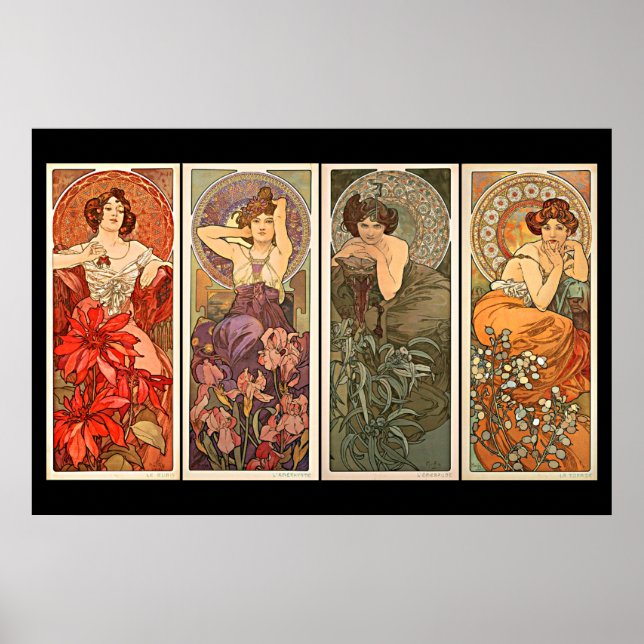 Affiche Alphonse Mucha Precious Stones (Devant)