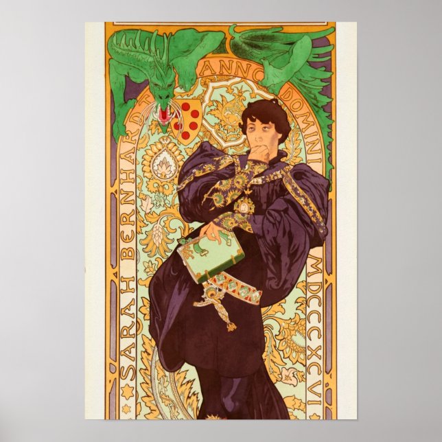 Affiche Alphonse Mucha Prince et Dragon (Devant)