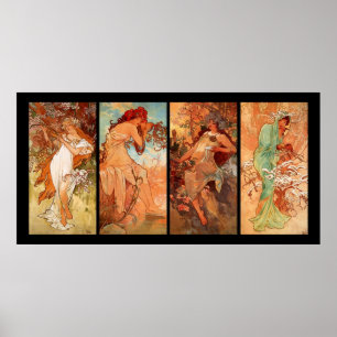 Affiche Alphonse Mucha Quatre Saisons