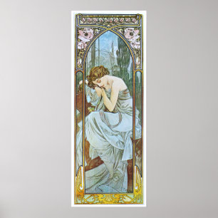 Affiche Alphonse Mucha. Repos De La Nuit/Sciage Nocturne