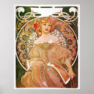 Affiche Alphonse Mucha, Reverie/Daydream, 1896.