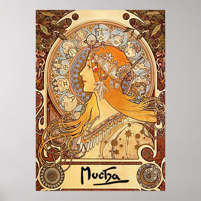 Affiche Alphonse Mucha - Zodiac (Devant)