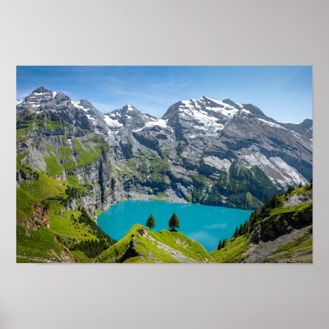 Affiche Alpine lake Oeschinensee in Switzerland (Devant)