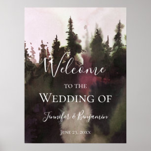 Affiche Alpine Mountain Bienvenue à notre Mariage  