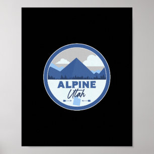 Affiche Alpine Utah Ut Montagnes Dge Randonnée Souvenir