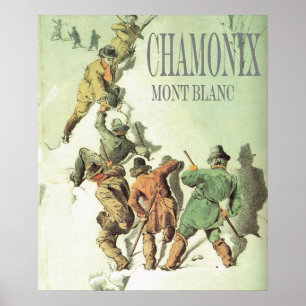 Affiche Alpinisme vintage, Escalade Mt Blanc