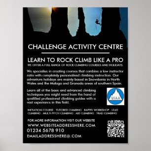 Affiche Alpiniste Silhouette, Randonnée et Escalade Advert